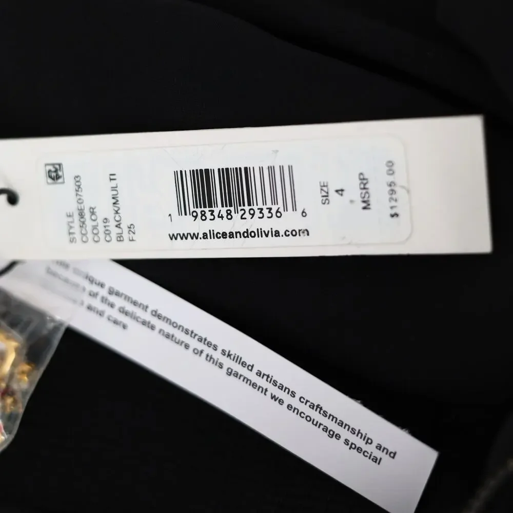 Alice and Olivia Women Black Embellished Iva Strapless Mini Dress Size US 4 - Picture 11 of 12